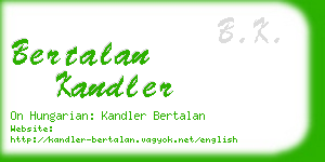 bertalan kandler business card